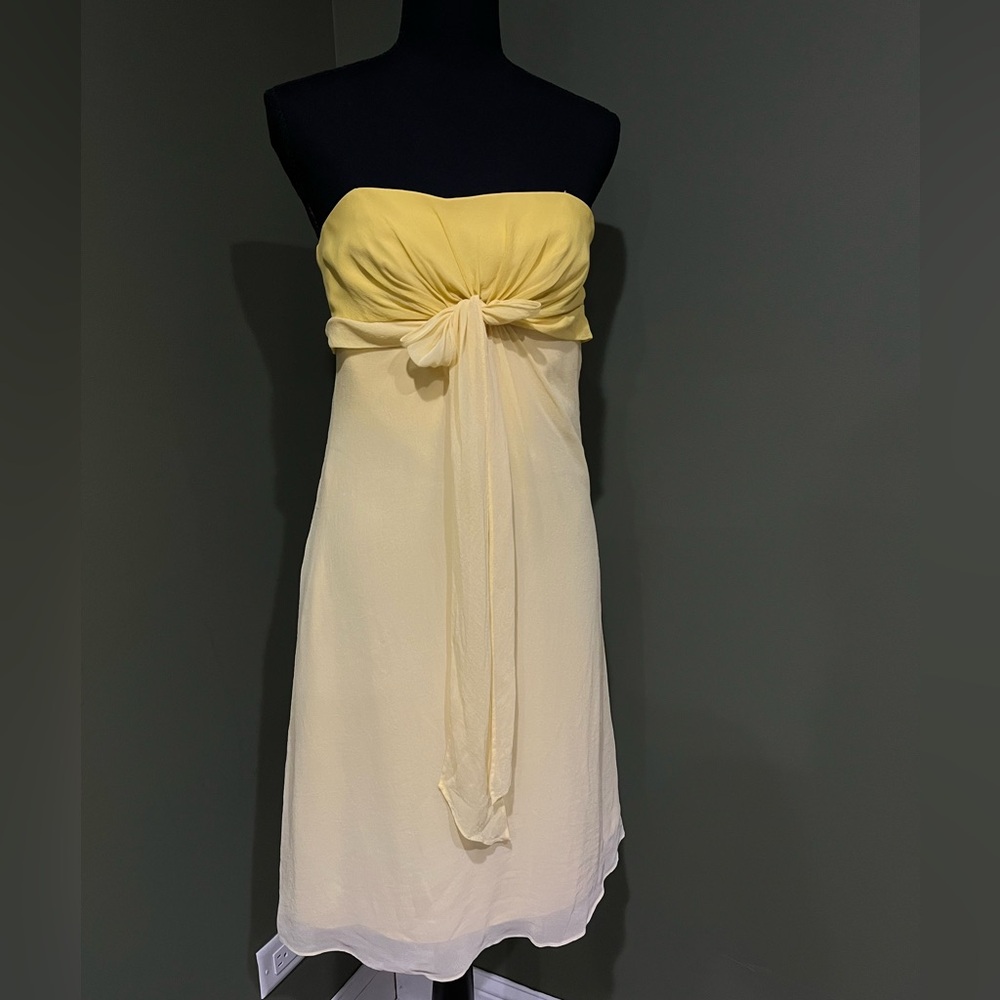 BCBGMaxAzria Gold Strapless Sundress Cocktail